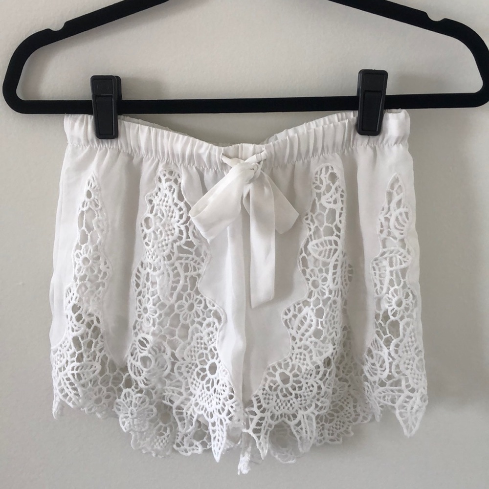Rehab White Lacy Shorts